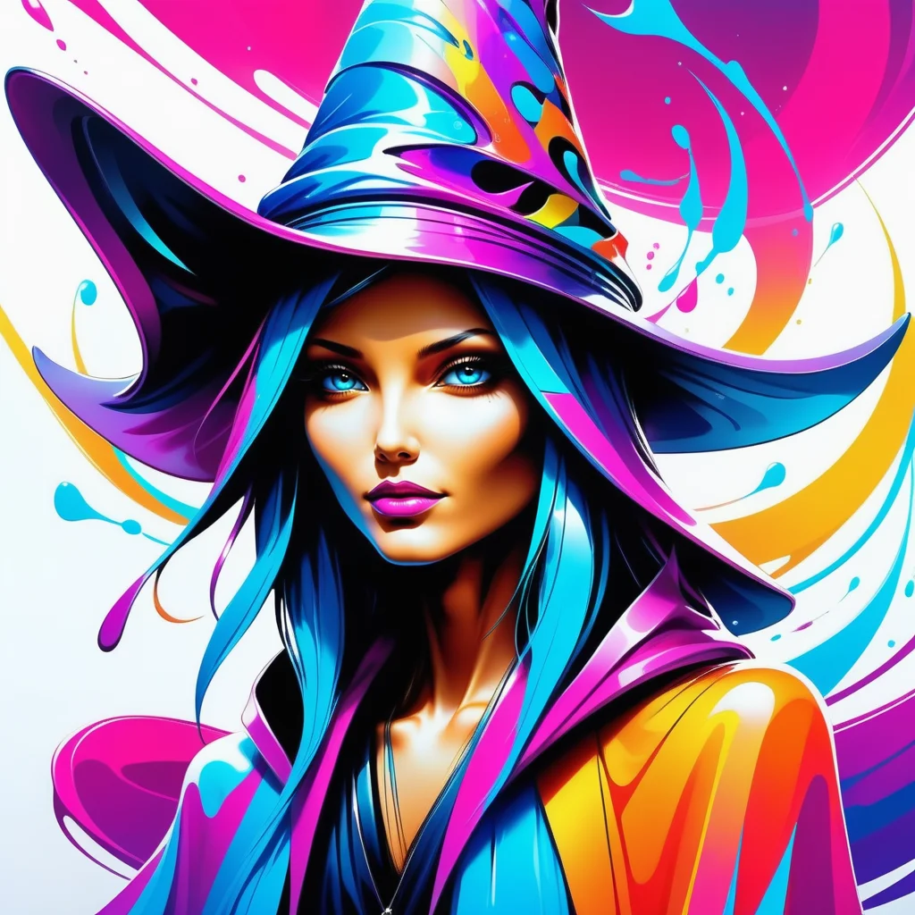 Jed-CyFut, masterpiece, full of details, positive emotional, Jed-Gr4ff1t1,wallpaper enginge, <lora:GraffitiStyle-000003:0.7>, <lora:CyberFuturisticStyle:0.7>, minimalist style, fairy tale, Sublime Hipster (Wizard hat:1.2) , in focus, Ultra Detailed, simple, clean, uncluttered, modern, elegant, dreamy, sleek, extremely rich detail, fantastic aesthetic, background inspired, contemporary, highly decorated, luxury