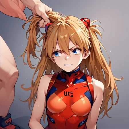 score_9, score_8_up, score_7_up, score_6_up, score_5_up, score_4_up, 1girl, dragging, grabbing another's hair<lora:dragging_with_pulling_hair_v2:1>, souryuu_asuka_langley,  pain, clenched teeth,