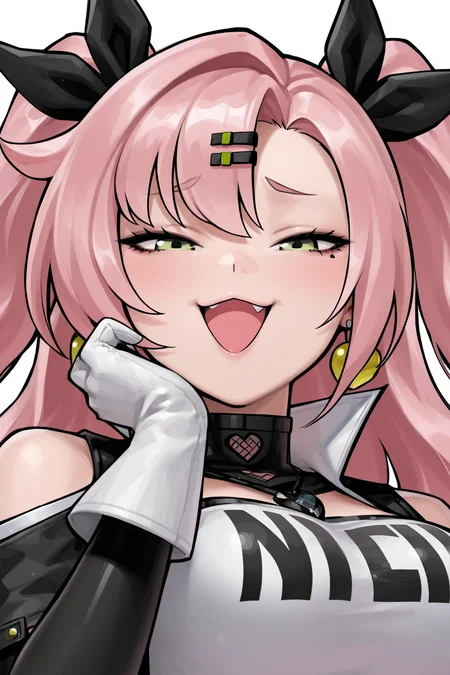 {{masterpiece,best quality,amazing quality,absurdres}},
BREAK
1girl, solo, portrait, upper body, looking at viewer, nicole demara, :3, smug, open mouth, narrowed eyes, large breasts
<lora:Jeehyung_Lee_Style:1>
