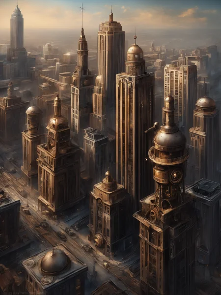 Steampunk style <lora:m3tr0pl3x3 :1>,m3tr0pl3x3,m3tr0pl3x3_city,m3tr0pl3x3_cityscape_m3tr0pl3x3_city lights,m3tr0pl3x3_street,m3tr0pl3x3_skyscraper,m3tr0pl3x3_skyline,m3tr0pl3x3_cyberpunk,m3tr0pl3x3_abstract,, (8k, best quality, masterpiece:1.2),(best quality:1.0), (ultra highres:1.0) , prompt . . Antique, mechanical, brass and copper tones, gears, intricate, detailed