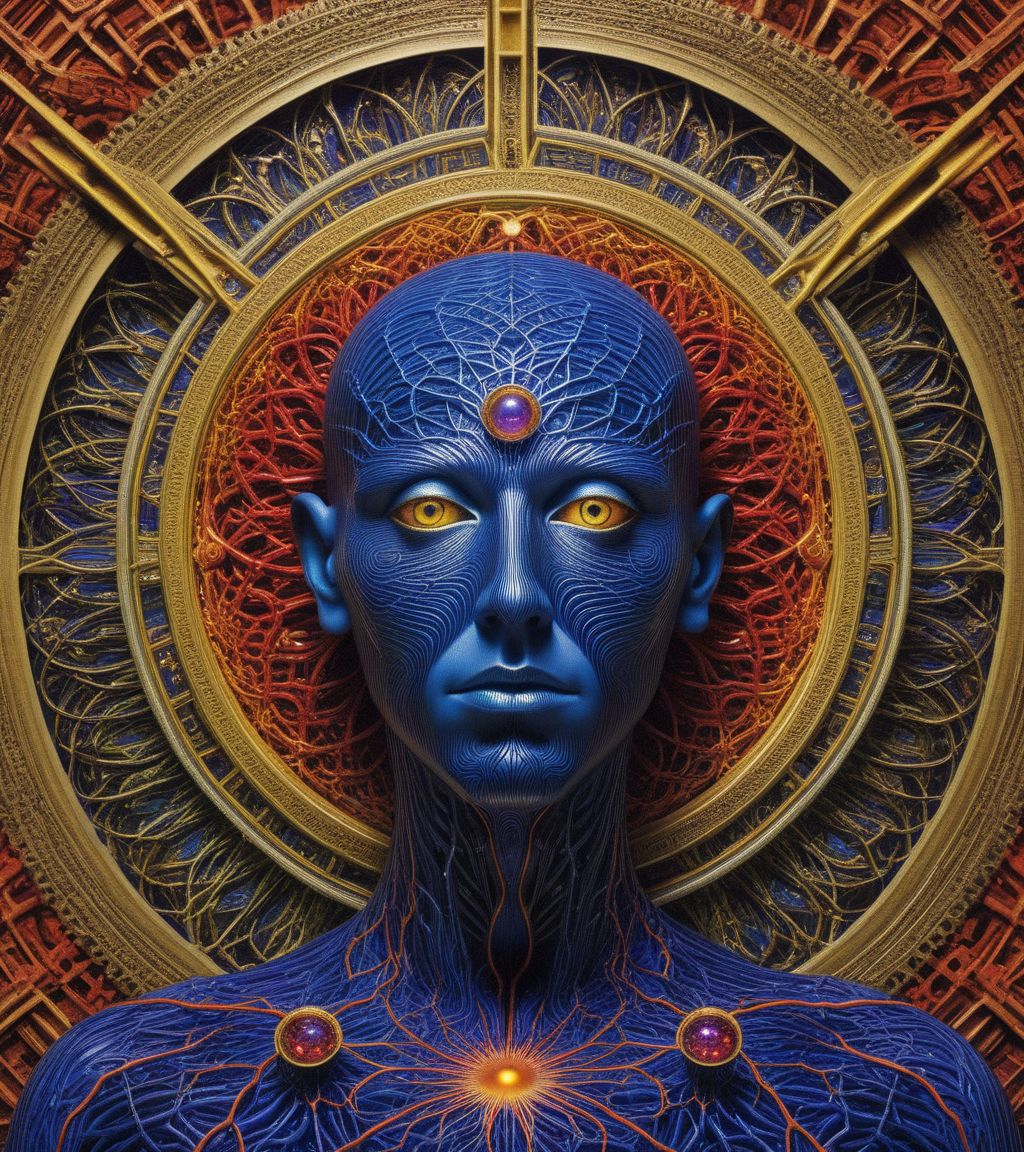 Tool Metal album cover, style by Alex Gray, (write text: "TOOL")