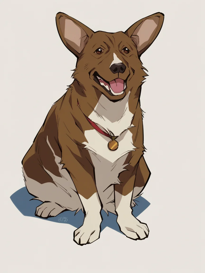 score_9, score_8_up, score_7_up, score_6_up, <lora:b3b0pXLP:1> b3b0p, cowboy bebop, dog