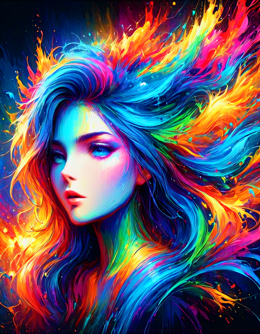 impactful paint of a sun priestess <lora:Rainbow_Style:1.0>, highly detailed, 8k, sharp, professional, clear, high contrast, high saturated, , vivid deep blacks, crystal clear