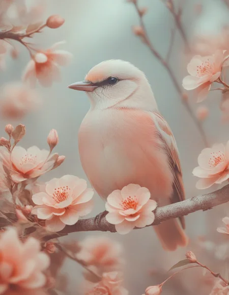 <lora:101_novuschroma_1:1> bird on a branch with flowers novuschroma style