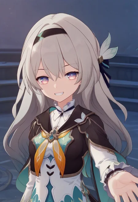 detailed background, shiny skin,
<lora:srfirefly.pony:1>,
srfirefly,
reaching out, evil grin, glowing pupils, looking at viewer, yandere, night, shade face, upper body, close up, half-closed eyes,