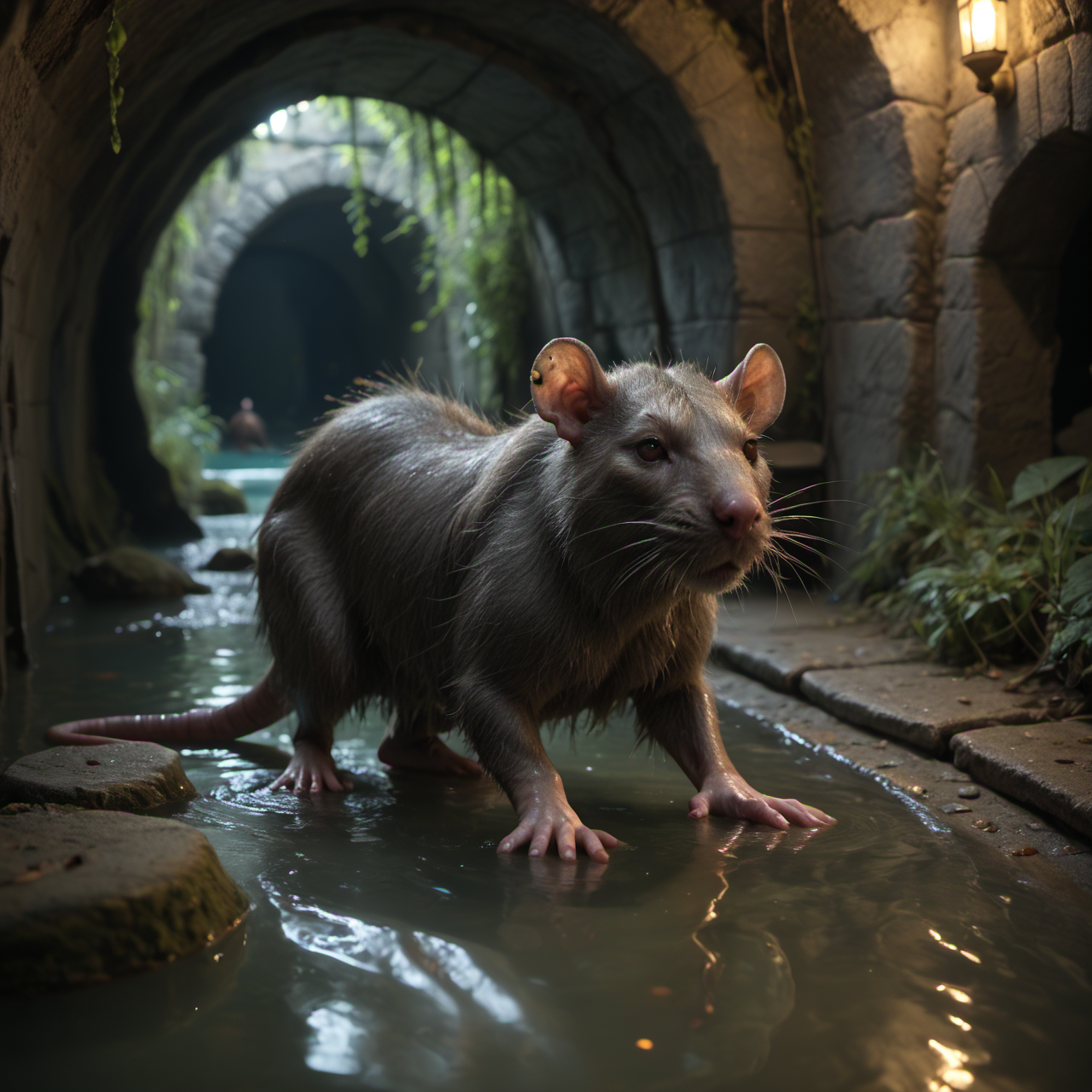 score_9, score_8_up, score_7_up, score_6_up, BREAK, RAW, medium shot, realistic photo of a rat monster, monster, standing, <lora:SPTC_V3.1_Test:0.75>, SPTC, sewer, slime, water, partially submerged <lora:rat_monster:0.8>