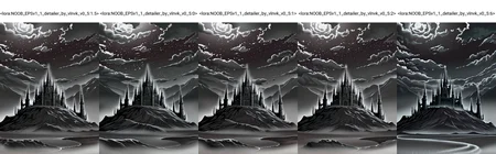 landscape, fantasy, castle, forrest, mountain, dark, dark theme, darkness, no humans,
satou kuuki, momoko \(momopoco\), yusha m, dishwasher1910, kcar66t, torino aqua, shunichi, ebifurya,
masterpiece,best quality,amazing quality,very aesthetic,absurdres,newest, anime screenshot, crisp, sharp,
<lora:NOOB_EPSv1_1_detailer_by_vlnvk_v0_5:1.5>