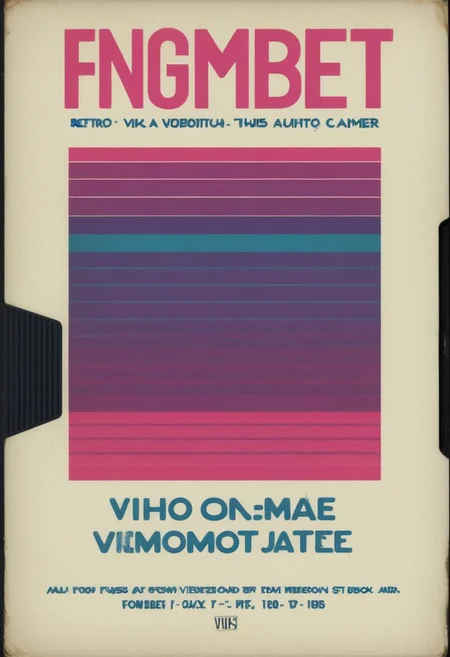 vhs-box, text focus, english text, vhs casette, "YAMER", retrowave