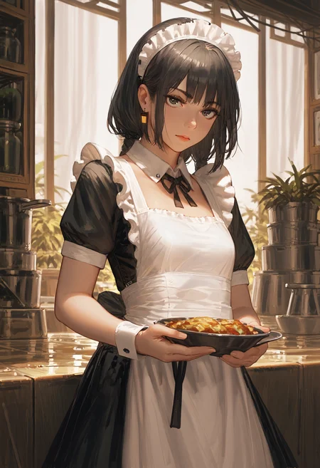 score_9, score_8_up, score_7_up, 1girl, maid apron
<lora:guweiz_style_pony:1>