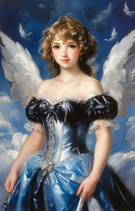 masterpiece,best quality,<lora:tbh218-sdxl:0.9>,illustration,style of Anthony van Dyck portrait of idolmaster cinderella girls,
