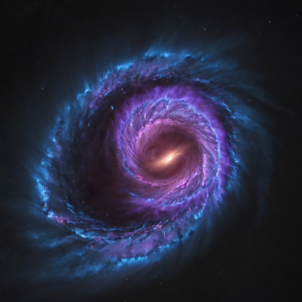 a dynamic and breathtaking image of the universe with vibrant colors and dramatic lighting. Show a swirling nebula in the foreground with bright, intense hues of blue, purple, and pink. In the background, depict a distant galaxy with spiraling arms and scattered stars. Include a supernova explosion, radiating brilliant light, and a mesmerizing black hole at the center, with cosmic debris swirling around it. Add a hint of distant planets and asteroids to create a sense of scale and depth. Make the entire scene feel alive and constantly in motion.