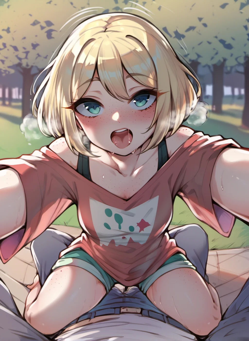 score_9, score_8_up, score_7_up, score_6_up, score_5_up, score_4_up,
1girl, 1boy, pov, reverse upright straddle, girl on top, sex, medium hair, blonde hair, freckles, open mouth, heavy breathing, implied sex, oversized clothes, reaching towards viewer, park,
<lora:ponyxl-upright_straddle-concept-v01:1>