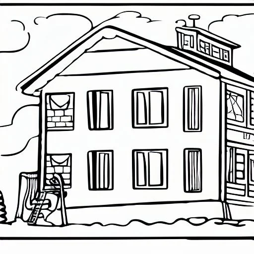 house on a lake ,( color-page )