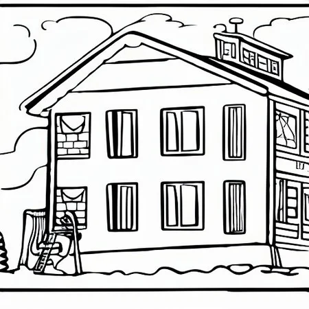 house on a lake ,( color-page )