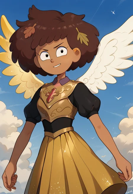 score_9, score_8_up, score_7_up, 1girl, nocunoct, anneboonchuy, brown hair, dark-skinned female, short hair, (((six angel wings))), three pairs of wings, solo, bright light shinning in the background, armour, golden silk long skirt, looking a viewer
BREAK, (masterpiece, best quality, highly detailed), expressiveh, High Quality V2, floating, <lora:add-detail-xl:-1>,