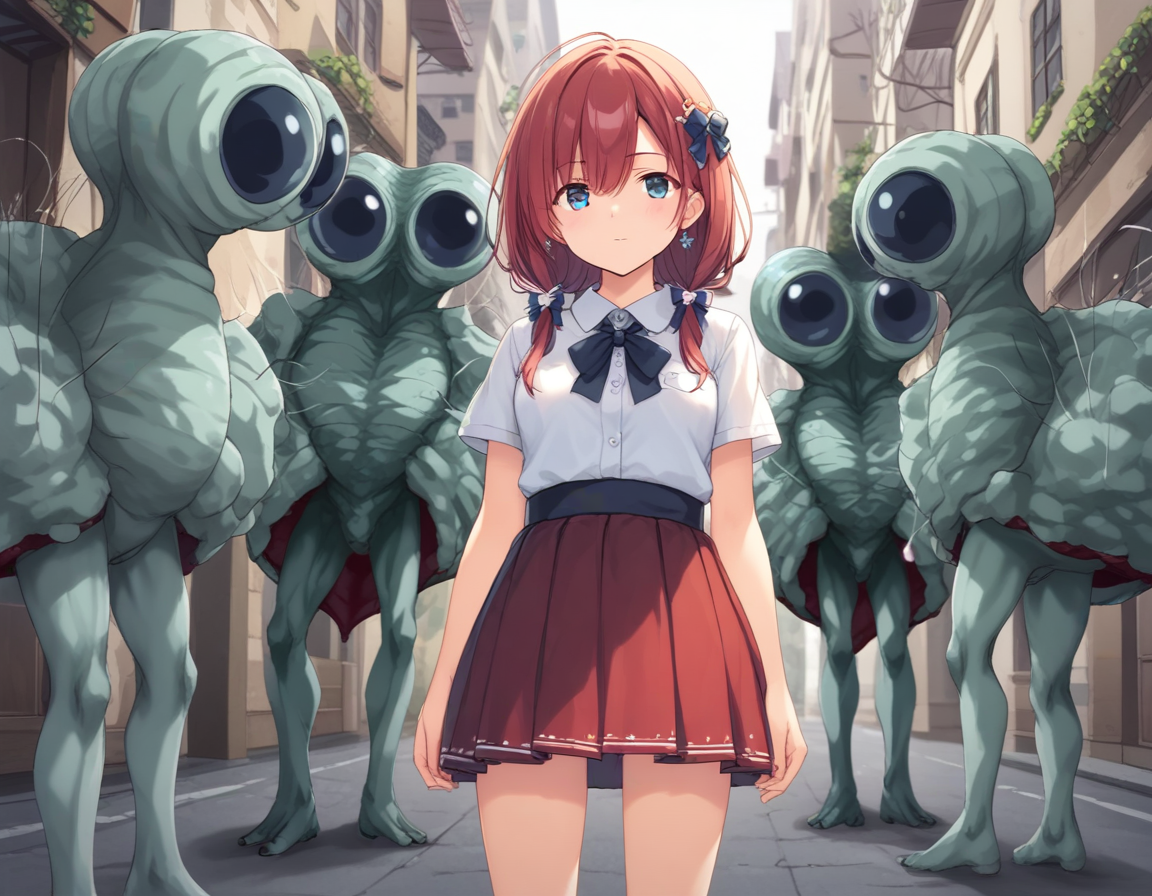 <lora:luxcius_XL_pony_bf_v1:1>luxcius,monster, 1girl, , city, multiple boys,, BREAK score_9, score_8_up, score_7_up, BREAK source_anime, rating_explicit, best quality, masterpiece, uncensored,<lora:sdxl_lightning_4step_lora:1>(clear eyes:1.2),clear art,zPDXLpg