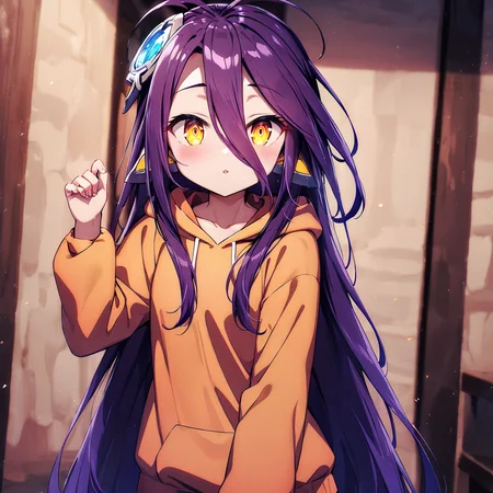 shuvi, (masterpiece, best quality, very aesthetic:1.2), orange, hoodie, <lora:shuva-no-game-000008:0.8>