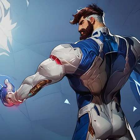 score_9, score_8_up, realistic, rating_questionable, bif,
<lora:mr.fantastic_pony_lora:1> Mr.Fantastic, bodysuit, muscular male, beard, brown eyes, undercut, multicolored bodysuit
glossy skin, muscular male, bara, mature, facial hair, beard, mustache, stubble, 
<lora:egg_leonard-04:.7><lora:style_Concept Art DarkSide Style LoRA_Pony XL v6:1><lora:slider_Body Type_alpha1.0_rank4_noxattn_last:1><lora:addon_FoxAI_HAIRY_BOYS-000001:.7><lora:slider_Pubic Hair Slider - Pony_alpha1.0_rank4_noxattn_last:.7><lora:addon_bobthetanuki:1>, bobthetanuki <lora:slider_skin tone slider_last:-1><lora:slider_pecslider_scale_2:.1><lora:style_Hiori Light Art:1>, HIORI LIGHT ART, BACKLIGHT <lora:slider_cfg_scale_boost:.5>