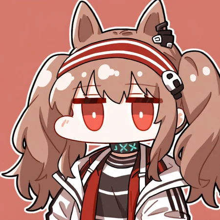 chibi,<lora:nineface-chibi-noob1-5:1>,
1girl,solo, angelina \(arknights\),arknights,