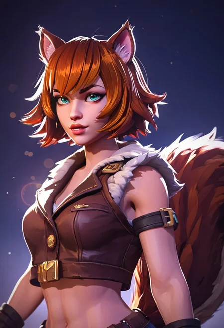 score_9, score_8_up, score_7_up, score_6_up, NLSTN, glowing, dark, ARKN2, (shallow depth of field), partially covered in shadow,
suggestive pose, dynamic pose, sheer, dim light, (lens flare), and more, steamy, Detailed, close-up,
BREAK
SQUIRREL GIRL (MARVEL RIVALS), FEMALE, BIG THIGHS, SQUIRREL GIRL UNIFORM, HAS A SQUIRREL TAIL, HAS SQUIRREL EARS, HAZELNUT EYES, BELLY SHOWING, portrait, uper body portrait,