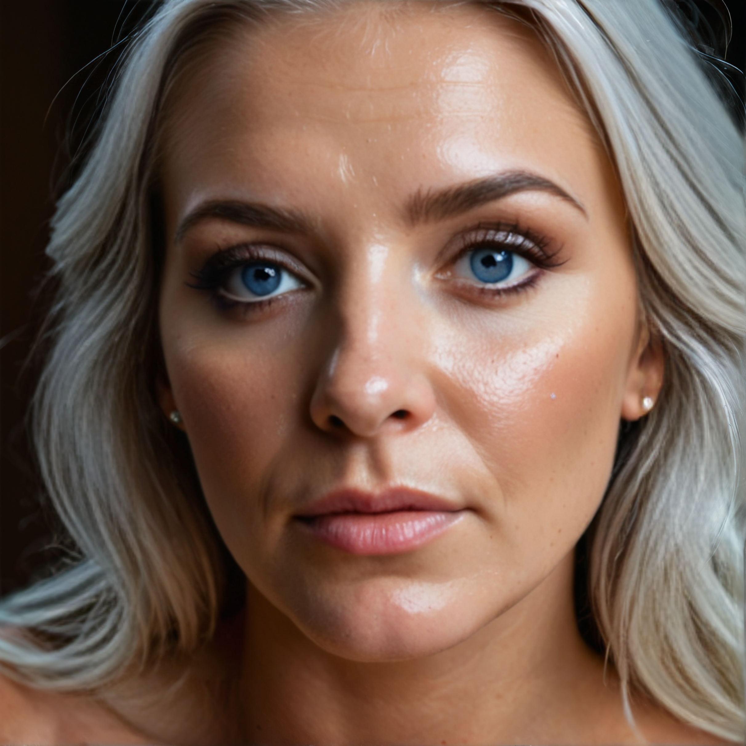 Stable_Yogis_PDXL_Positives
 <lora:Super_Skin_Detailer_By_Stable_Yogi_SD0_V1:0.5>natural skin texture, fine pores, realistic skin, intricate skin details,  skin dentation, detailed eyes,detailed hair, 
 <lora:Super_Eye_Detailer_By_Stable_Yogi_SDPD0:0.5> photorealistic eye, Cinematic, photorealistic close-up of an elderly woman with white hair, piercing blue eyes, wrinkled yet glowing skin, sharp focus, and warm ambient lighting.