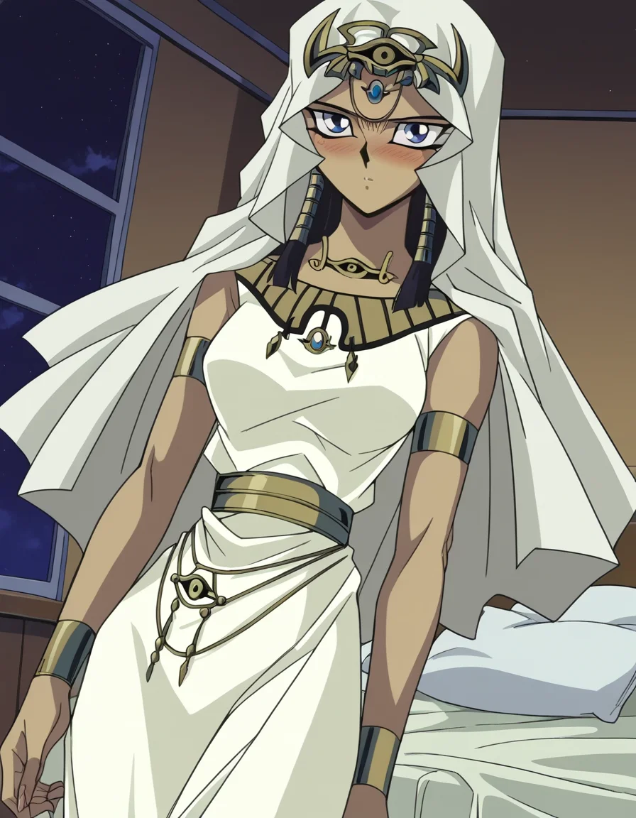 score_9, score_8_up, score_7_up, source_anime,
ishuzuishtar, <lora:ishuzu-ishtar-anime-ponyxl-lora-nochekaiser:1>,
ishuzu ishtar, blue eyes, dark skin, dark-skinned female, black hair, egyptian,
dress, jewelry, armlet,
indoors, bed, bed room, on side, blush, drunk,
looking at viewer, dutch angle, cowboy shot,