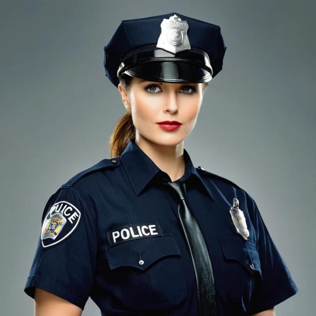 Advertising poster style, <lora:Advertising:1.5>
A creative photo of a 1990's woman in a police uniform is looking to the camera advertising style, Professional, modern, product-focused, commercial, eye-catching, highly detailed
