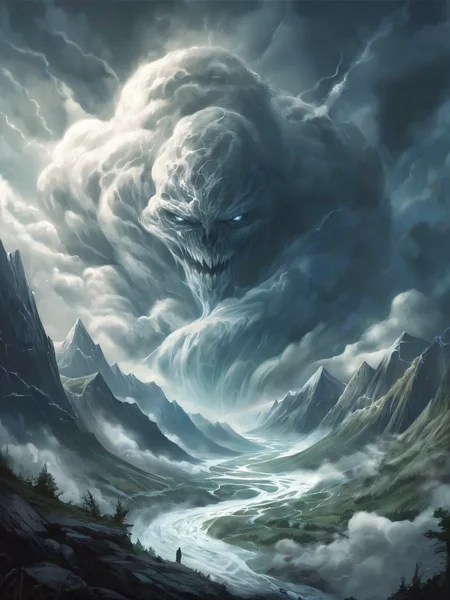 best quality, realistic, furious humanoid face as huge tornado between clouds, ethereal creature, valley, surrounded by mountains, magical place, <lora:PonyAirElementals:0.7>, <lora:add-detail-xl:0.5>