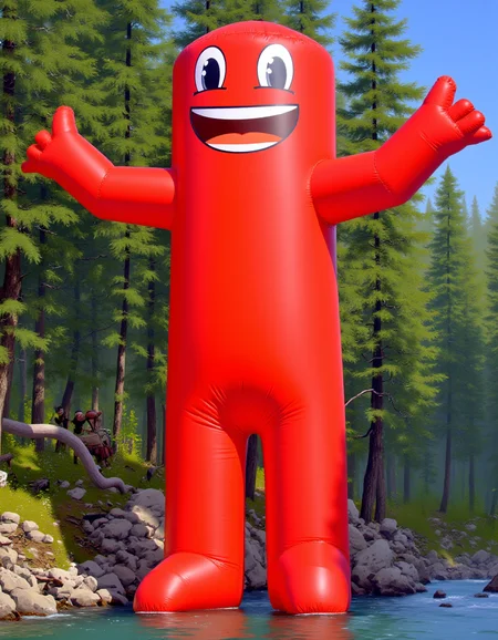 best quality, masterpiece (quality),
a painting of  an inflatable,  outdoors, forest, tall trees, river, red inflatable toy, arms raised
<lora:inflatable_tube_man-flux-v1:1>  tub3m4n, <lora:TedNasmith_MiddleEarth-flux:1.25> ohwx,