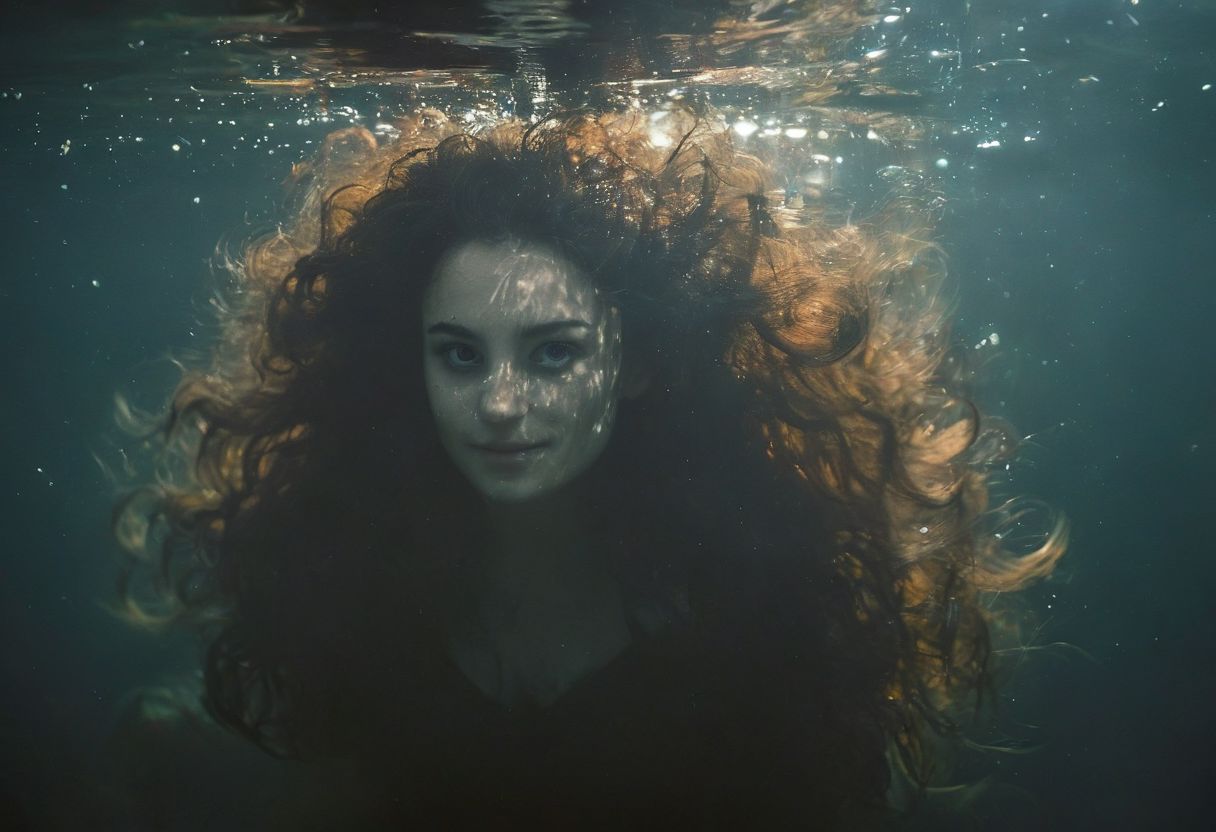 fmb Split Diopter style, Closeup Portrait underwater In deep sea, A busty adult brunette blushed lightly Smiling pureerosface_v1 Mermaid with Long DARK fishtail, thin face, Freckles, infront of a giant Anglerfish, Overgrown, mystic, ethereal, darkness, 
atmospheric haze, Film grain, cinematic film still, shallow depth of field, highly detailed, high budget, cinemascope, moody, epic, OverallDetail, 2000s vintage RAW photo, photorealistic, candid camera, color graded cinematic, eye catchlights, atmospheric lighting, imperfections, natural, shallow dof