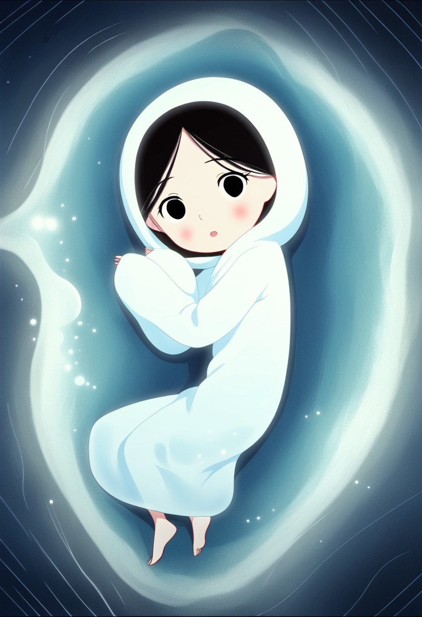 zPDXL3, source_cartoon, Perfect Hands, full body,
1girl, solo, under the sea, looking at viewer, saoirse, black hair, black eyes, blush, ghost, hood up, robe, barefoot, glowing, lying under the sea, from above, lying on side, facing at viewer, feeling cold, eyes open, peaceful emotion, open mouth, sleeve past wrist, slim body, long body, highlight cloth wrinkle, anime style, seals nearby, bubbles, 
<lora:Perfect Hands:1>  <lora:Saoirse_-_The_Song_of_the_Sea-000009:1>