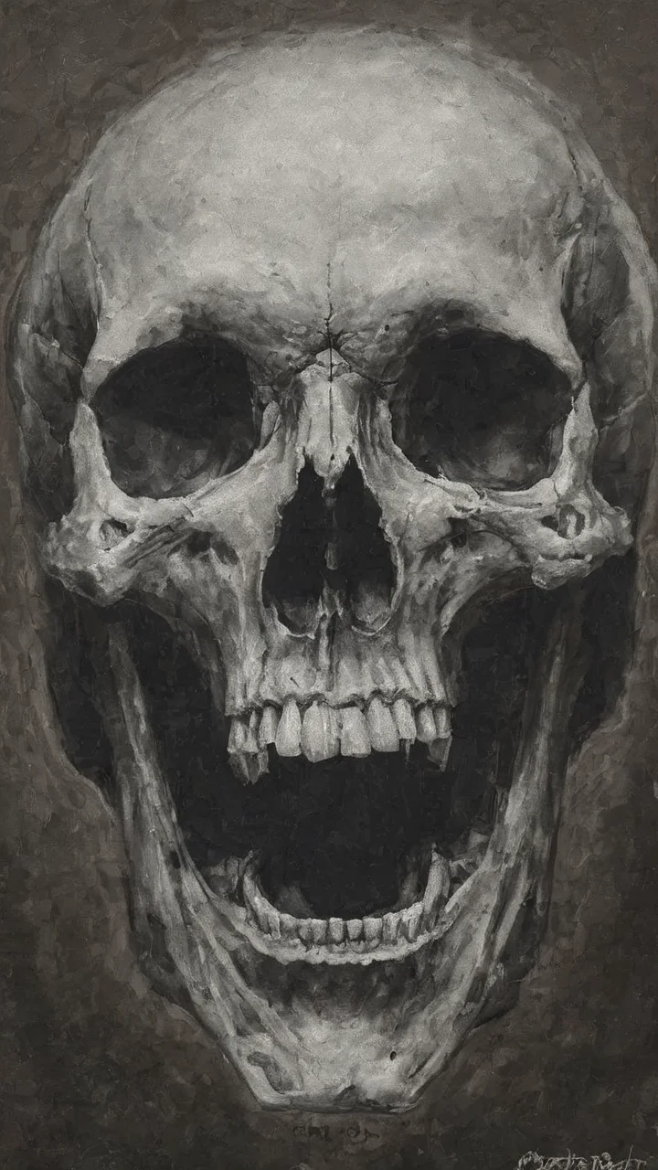 <lora:DarknessAI:1> screaming skull