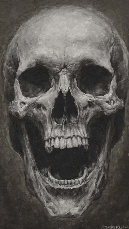<lora:DarknessAI:1> screaming skull