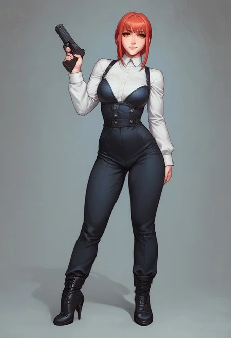 score_9, score_8_up, score_7_up, masterpiece, best quality, very aesthetic, cinematic lighting, 1girl, makima (chainsaw man), chainsaw man, beautiful eyes, perfect face, chains, shadows, dark horror, neon cyberpunk, <lora:Expressive_H-000001:0.8>, expressiveH <lora:Pony_DetailV1.0:0.9> <lora:nostalgia-000011:0.9> retro
((full-clothed armor)), ((long big pistol in hands, handgun in hands)), medieval style
BREAK
strange world background score_9, score_8_up, score_7_up, score_6_up, source_cartoon, rating_explicit, Expressiveh, (((((full body))))), dynamic pose
