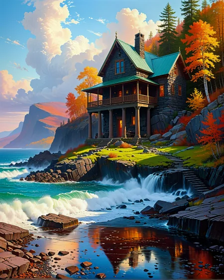 Surreal Landscape ,Creator Landscape,(style ofFrederic Edwin Church (luminism)),Basalt columns along foaming shore,snake skin shed on rocks,icehouse dug into hillside,
<lora:extremely_detailed:0.8> extremely detailed,
<lora:add-detail-xl:0.3>,
<lora:dreamshaperXL10_lora:0.3>
detailxl,
advntr,