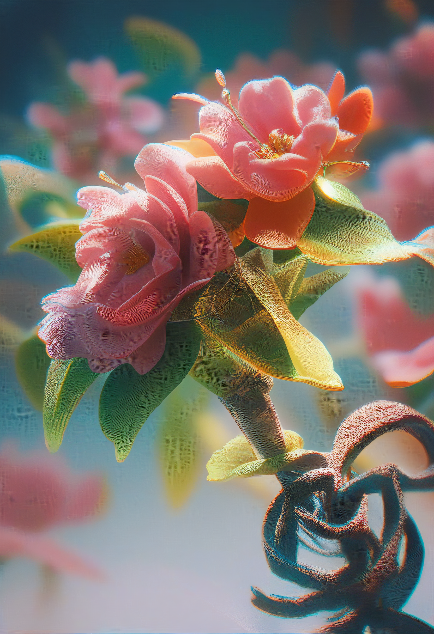 score_9, score_8_up, score_7_up, score_6_up, zy_fut, flower, science fiction, simple background, shiny, glowing, chromatic aberration , <lora:zy_fut_v1:0.7>