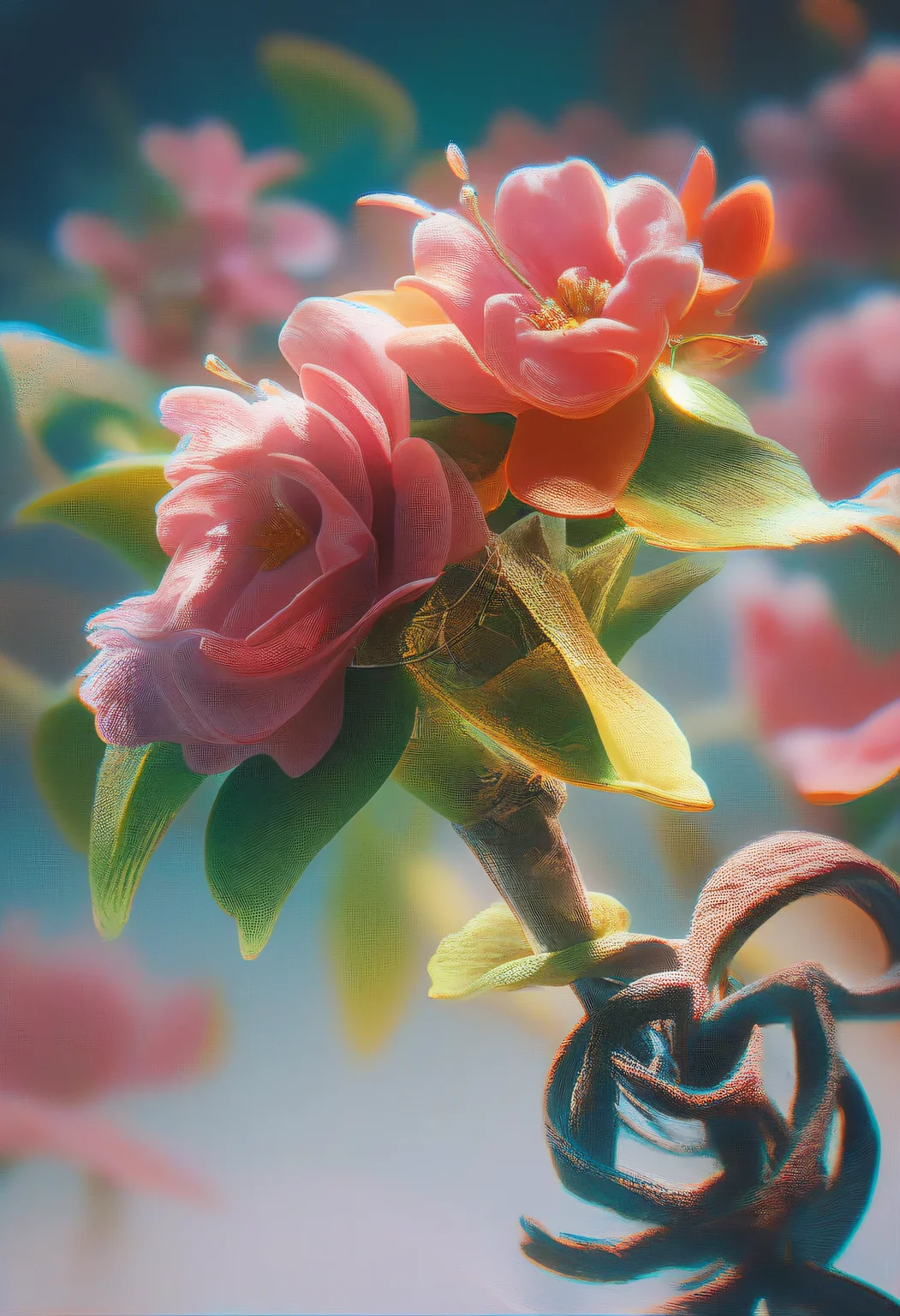 score_9, score_8_up, score_7_up, score_6_up, zy_fut, flower, science fiction, simple background, shiny, glowing, chromatic aberration , <lora:zy_fut_v1:0.7>
