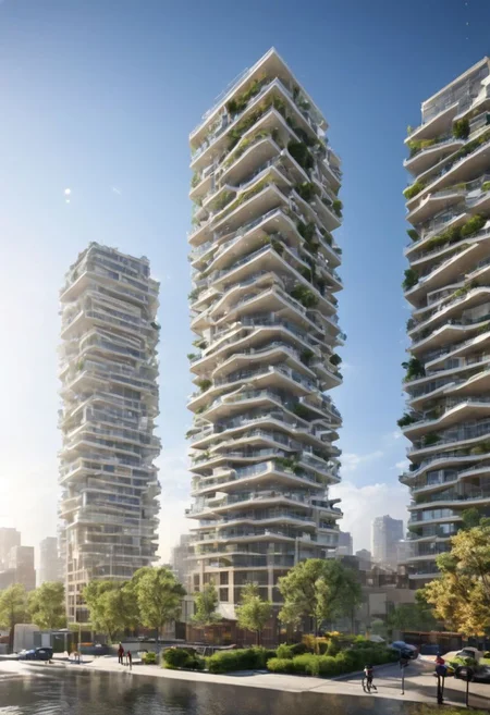 (((Modern style architecture, housing, luxury residence))),
outdoors, sky, tree, blue sky, no humans, ground vehicle, building, scenery, reflection, city, cityscape, bare tree, skyscraper, real world location,
(Large Files, Ultra Realistic, 8K, 16k, FHD, HD, VFX, Perfect, Photography, composition, Architecture Sales Photography, Architecture Competition, Ultra High Resolution, Cinematography, High Resolution Image:1.1), (dramatic lighting, direct sunlight, ray tracing, clear shadow:1.2), (real landscape:1.1), (blurred background:1.0), (urban background, more_details)
(avant-garde, future, reality, science fiction, photorealistic), (modern architecture:1.2), White limestone with black granite, fountain, waterfall, landmark, square, path, narrow street,
(Large Files, Ultra Realistic, 8K, 16k, FHD, HD, VFX, Perfect, Photography, composition, Architecture Sales Photography, Architecture Competition, Ultra High Resolution, Cinematography, High Resolution Image:1.1), (dramatic lighting, direct sunlight, ray tracing, clear shadow:1.2), (real landscape:1.1), (blurred background:1.0), (urban background, more_details) ,
great lighting, extremely detailed, clear, SteamPunk, extremely detailed, clear, horizontal