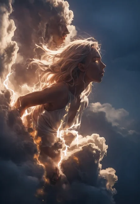score_9, score_8_up, score_7_up, <lora:PonyAirElementals:1>, ultra res, extremely detailed, air elemental, tornado, dramatic lightning in the background, swirling air, transparent, ethereal, majestic, detailed digital art, expressive eyes,cloudy sky background, magical elements,  <lora:add-detail-xl:1> <lora:sinfully_stylish_SDKL:1> <lora:43stl1ght1ngXLP2:1> 43stl1ght1ng, dramatic lighting, cinematic ligthing, (glowing white eyes, blank eyes:1.5), gcinematic godly figure emerging from the clouds in motion, in the clouds, long floating hair,  chest wrapped in strips of silk, floating hair,