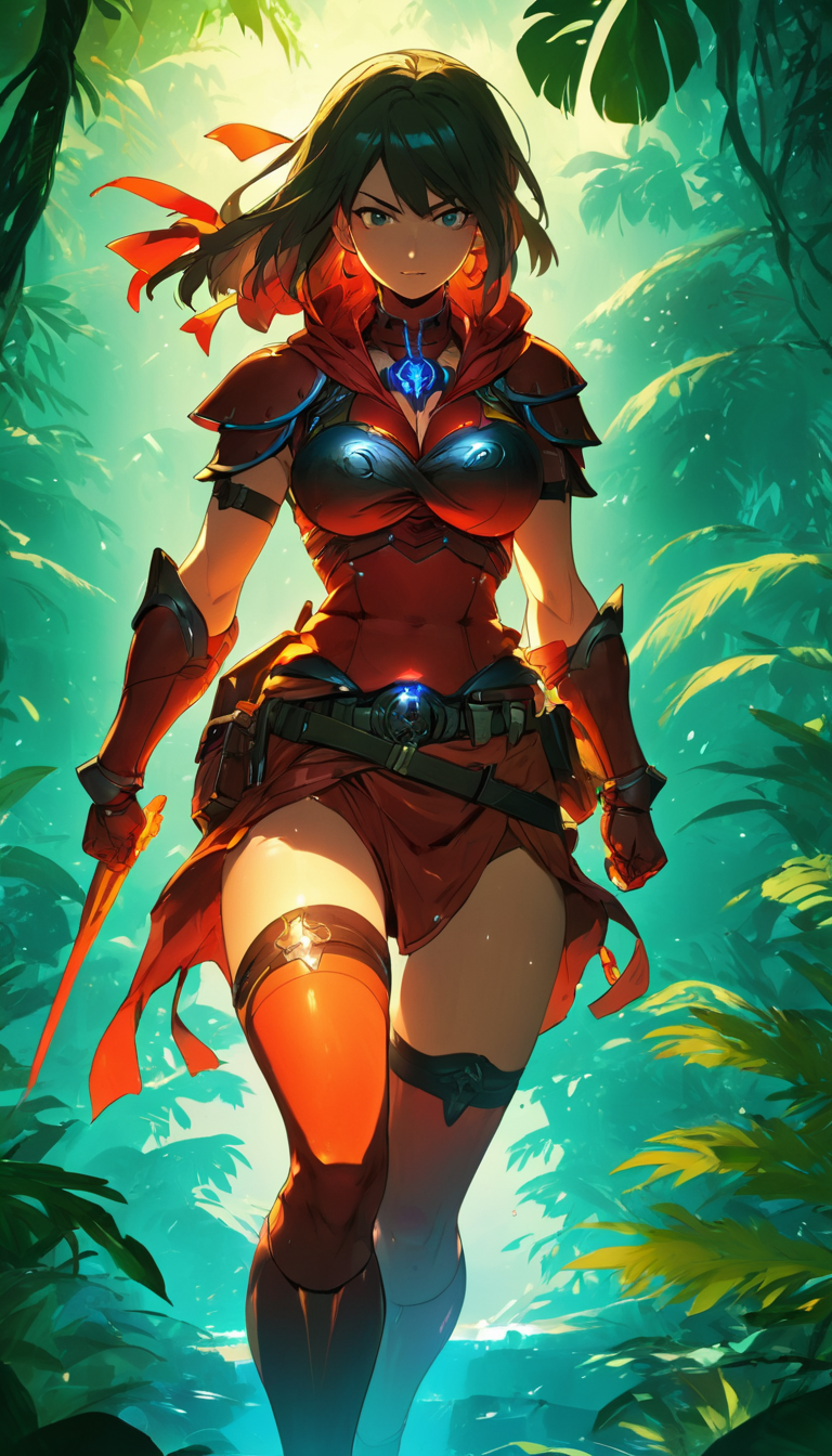 anime artwork Cinematic scene, hero view, diablo 4, rogue, action pose, <lora:diablo_4_rogue_v0.0.1:1>, jungle, masterpiece, best quality, high quality, absurdress . anime style, key visual, vibrant, studio anime, highly detailed