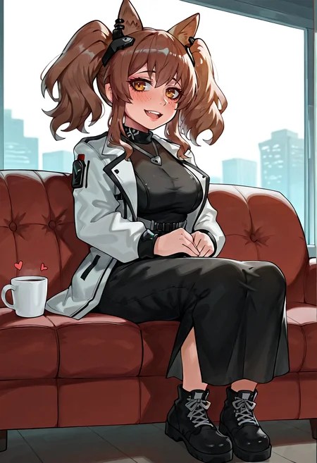 IllustriousQual, <lora:StS-Illustrious-Detail-Slider-v1.0:2> <lora:cfg_scale_boost:0.3> <lora:StS_Age_Slider_Illustrious_v1:3>,detailed_background,indoors,twintails,short hair,angelina \(arknights\),1boy,brown eyes,open jacket,window,ragunosuke \(shin kio28\),male sensei \(blue archive\),highres,open mouth,heart,dokomon,full body,blue archive,angelina \(endfield\) \(arknights\),twitter,jacket,black dress,alternate costume,blush stickers,pointy ears,aoi \(blue archive\),cup,couch,1girl,arknights,sitting,animal ears,smile