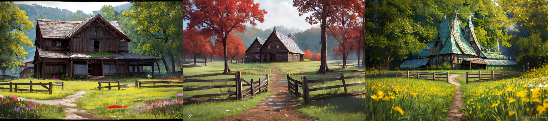 (otherworldly), highly insanely detailed, masterpiece, top quality, best quality, highres, 4k, 8k, RAW photo, (very aesthetic, beautiful and aesthetic), farm, fields, barn, fence, fantfa, <lora:FantasyFarm-10:0.5>, 
1girl, 
(__lazy-wildcards/char/haircolor__), 
(__lazy-wildcards/dataset/background-color__),âââ