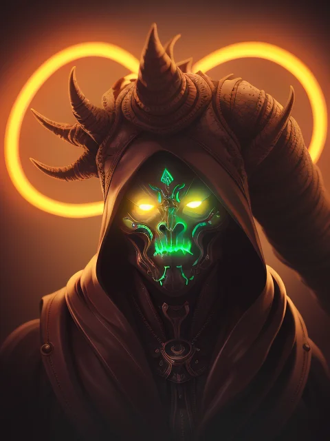 d V3rh03v3n:1.1 DrkGobbin pffpffpff:.79 boy demon is demonic, bigheadmode with blue emblem on forehead and smoke behind it and a (glowing yellow triangle in the background),