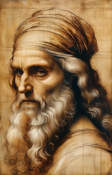masterpiece,best quality,<lora:tbh191-sdxl:0.9>,illustration,style of Leonardo da Vinci, portrait of noble man