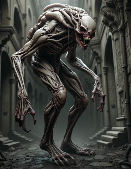 <lora:monster_flux:1>,full body photography of horrifying monster,