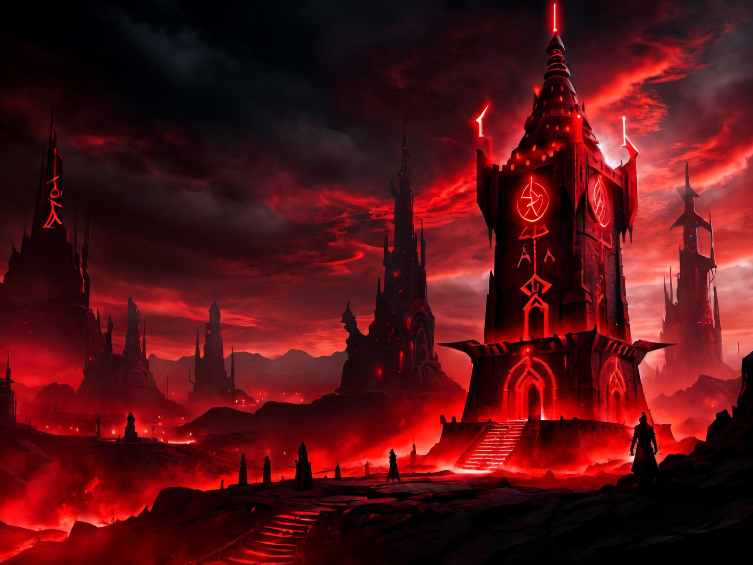 <lora:MagicAI:.9>   GlowingRunesAI_red   mage tower , Highly detailed, sci fi fantasy setting, intricate detailed background