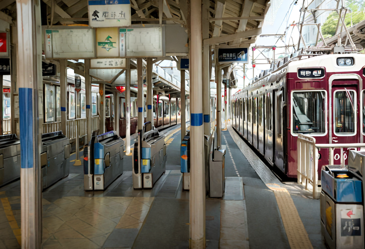 masterpiece, best quality, very aesthetic, absurdres,
kaisatsu, koyoenst, train station, scenery, train, outdoors, railroad tracks, sign, real world location, day, automatic ticket gate, realistic, photo (medium), photorealistic, photo background, scenery
<lora:kouyouen_st_SDXL_V1:1> <lora:sd_xl_offset_example-lora_1.0:0.5>