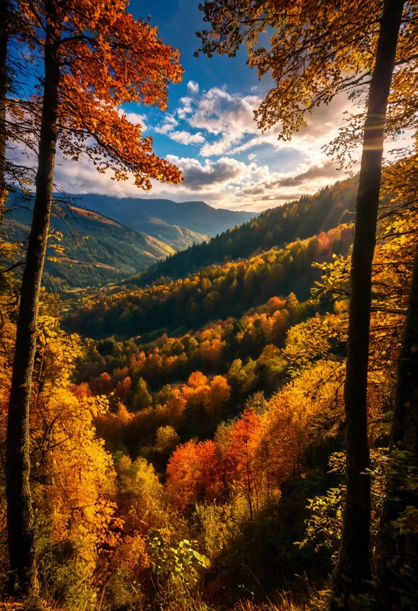 ultra HD, high quality, 4K, score_9, score_8_up, score_7_up, photo, extremely detailed, 8k, high quality, Source_photo, real photo, sharp, highly detailed and hyper realistic,masterpiece, masterpiece, best quality, vivid colors, high quality, RAW photo, France, dream nature, primeval wild, picturesque forest, bright clouds, beautiful sky, sun, epic landscape, autumn, autumn colors, colorful scenery,
, detailmaximizer, midjourneyv6.1,
