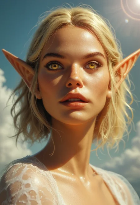 score_9, score_8_up, score_8_up, layering, ultra detailed, (ultra wide angle shot:0.65), shallow depth of field, smooth skin texture, alluring curves, tasteful sensuality, softcore, 1girl, a gorgeous high elf mage, altmer, (alien yellow skin), (alien golden skin), long blonde hair, magical elf very large yellow eyes, smiling, tall, slender, sunlight, yellow glow, fog, hazy, bright, <lora:RELSM_v1:0.55>, <lora:3th3r34lXLP:0.4> 3th3r34l, ethereal, photo, painting, light rays, in cloud, <lora:1dkXLP:0.30> 1dk, <lora:d3t41l3dXLP:0.30> d3t41l3d, <lora:EdobESO_XL_v1.0:0.95>, high elf, skyrim altmer, <lora:fantasy_world_pony:0.7>