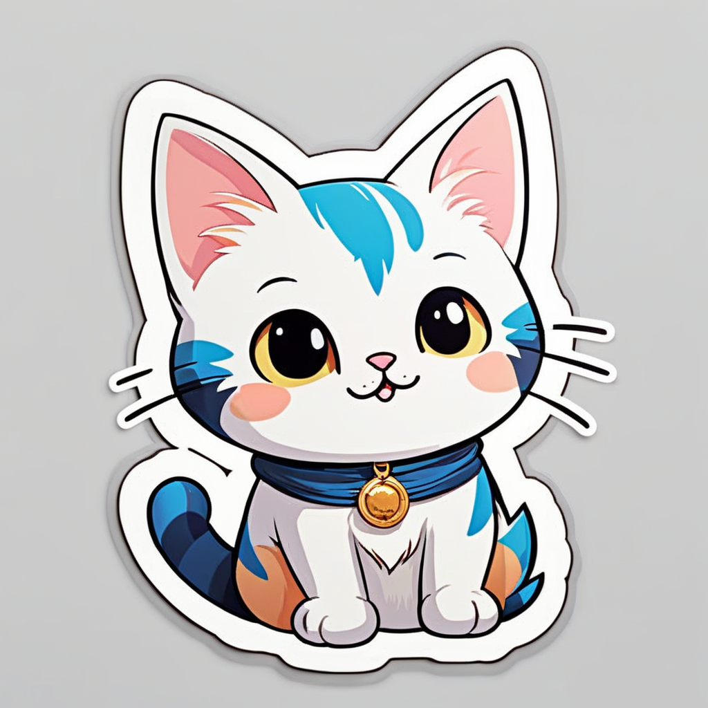 A cute cat sticker, stickers, <lora:StickersRedmond:1>